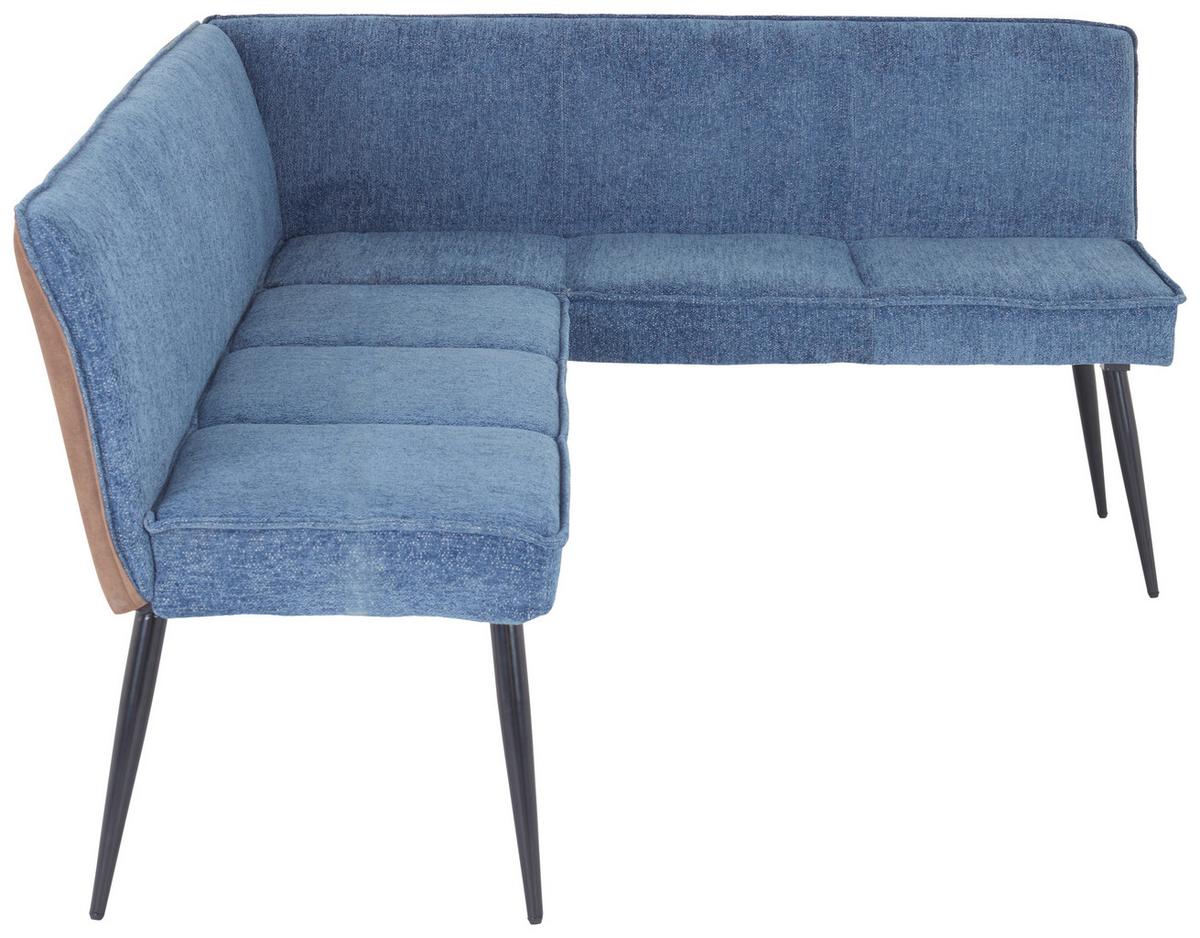 Eckbank Cory - Blau/Schwarz, MODERN, Textil/Metall (194/154cm) - MID.YOU