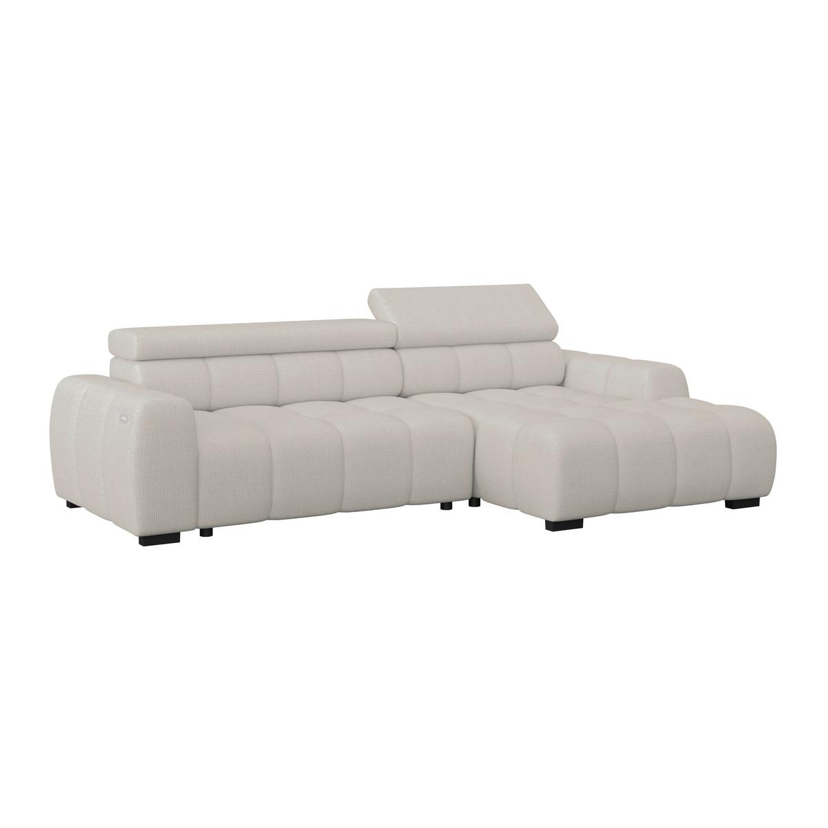 Ecksofa Fargo S Beige, B: 285 Cm - Sandfarben/Beige, Trend, Textil (285/168cm)