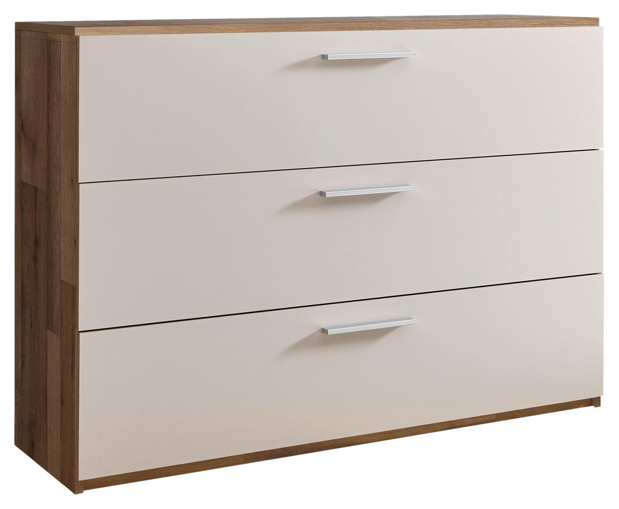 KOMODA CADORE - čierna/šampanská, Modern, kompozitné drevo/plast (120/86,6/38cm)