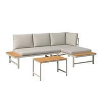 Loungegarnitur Palermo - Naturfarben/Grau, MODERN, Kunststoff/Textil (219/148cm) - Beldano