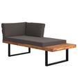 Loungegarnitur 3-Tlg. aus Holz/Metall mit Kissen - Grau, MODERN, Holz/Metall (175/71,5/140cm) - Beldano