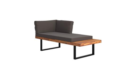 Loungegarnitur 3-Tlg. aus Holz/Metall mit Kissen - Grau, MODERN, Holz/Metall (175/71,5/140cm) - Beldano