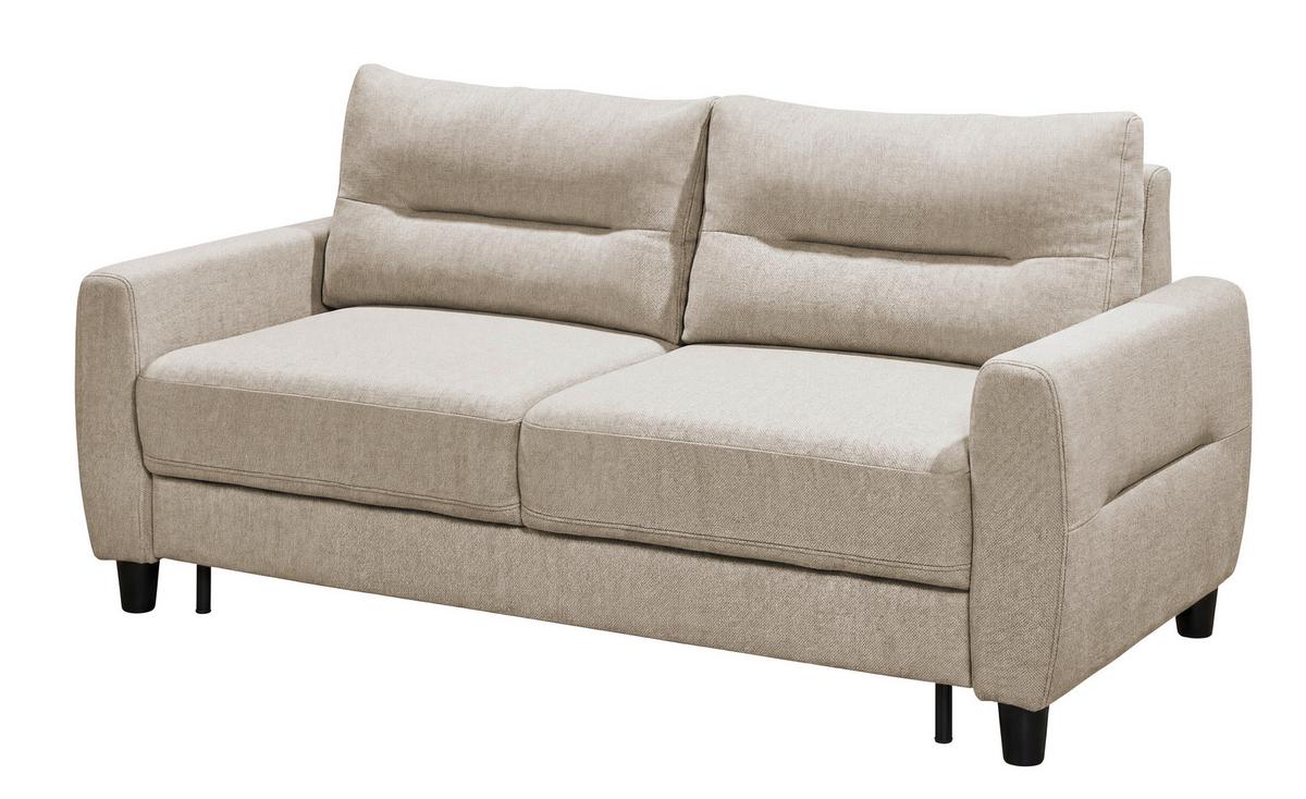 Schlafsofa Rio Creme, B: 192cm - Creme/Schwarz, MODERN, Textil (192/83/99cm) - MID.YOU