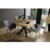 Armlehnstuhl Sarander Grau/Eichenfarben Gepolstert - Eichefarben/Grau, Natur, Holz/Textil (62/87/65cm) - MID.YOU