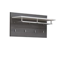 Wandgarderobe Line Silbereichenfarben B:80cm - Weiß/Silbereichenfarben, MODERN, Holzwerkstoff (80/40/28cm) - MID.YOU