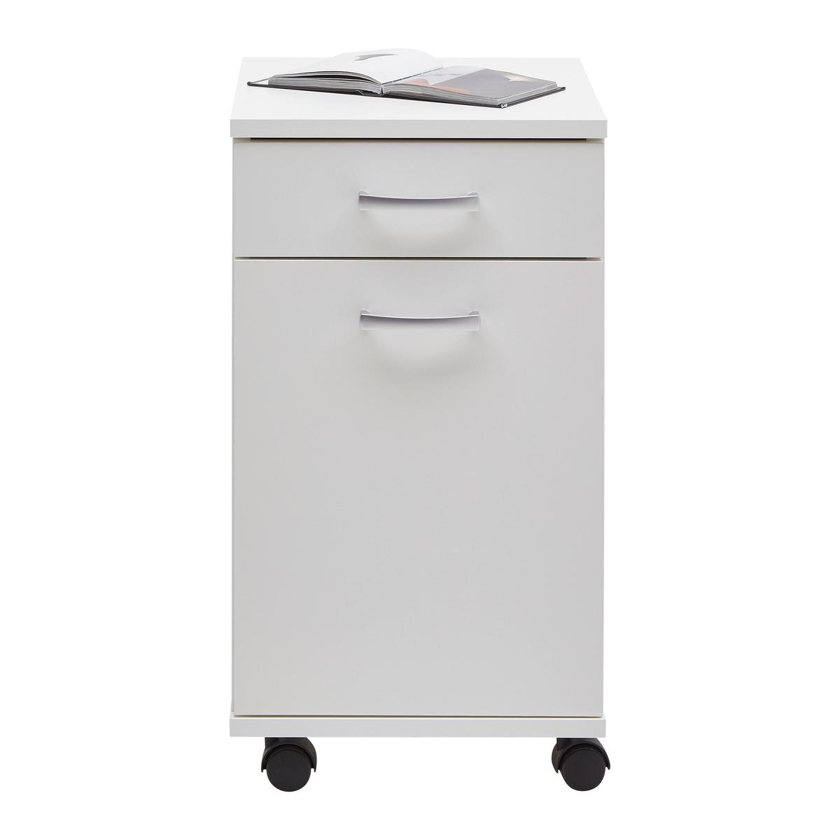Kontajner na kolieskach biela - biela, Konventionell, kompozitné drevo/plast (33/59/38cm) - Mömax