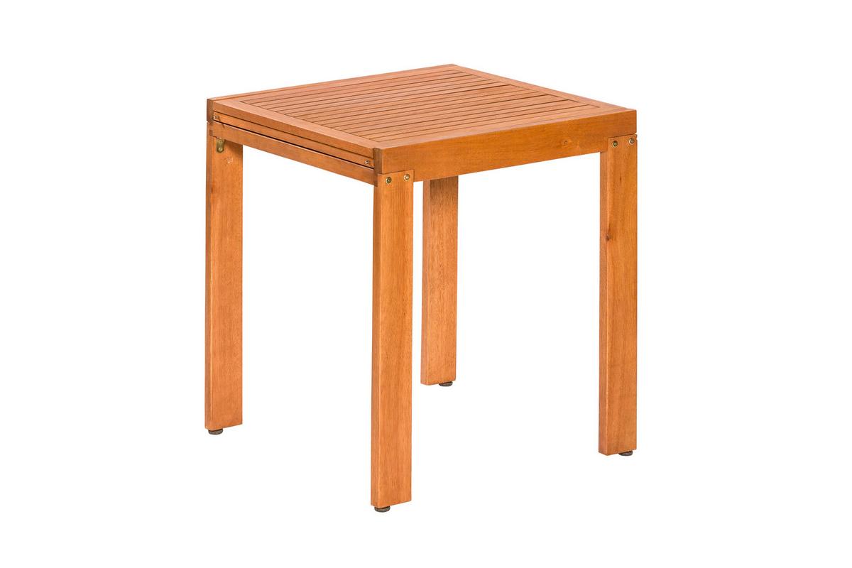 Balkontisch Ausziehbar Eukalyptus Natur - Naturfarben, KONVENTIONELL, Holz (65/77,5/130cm) - Gardenson