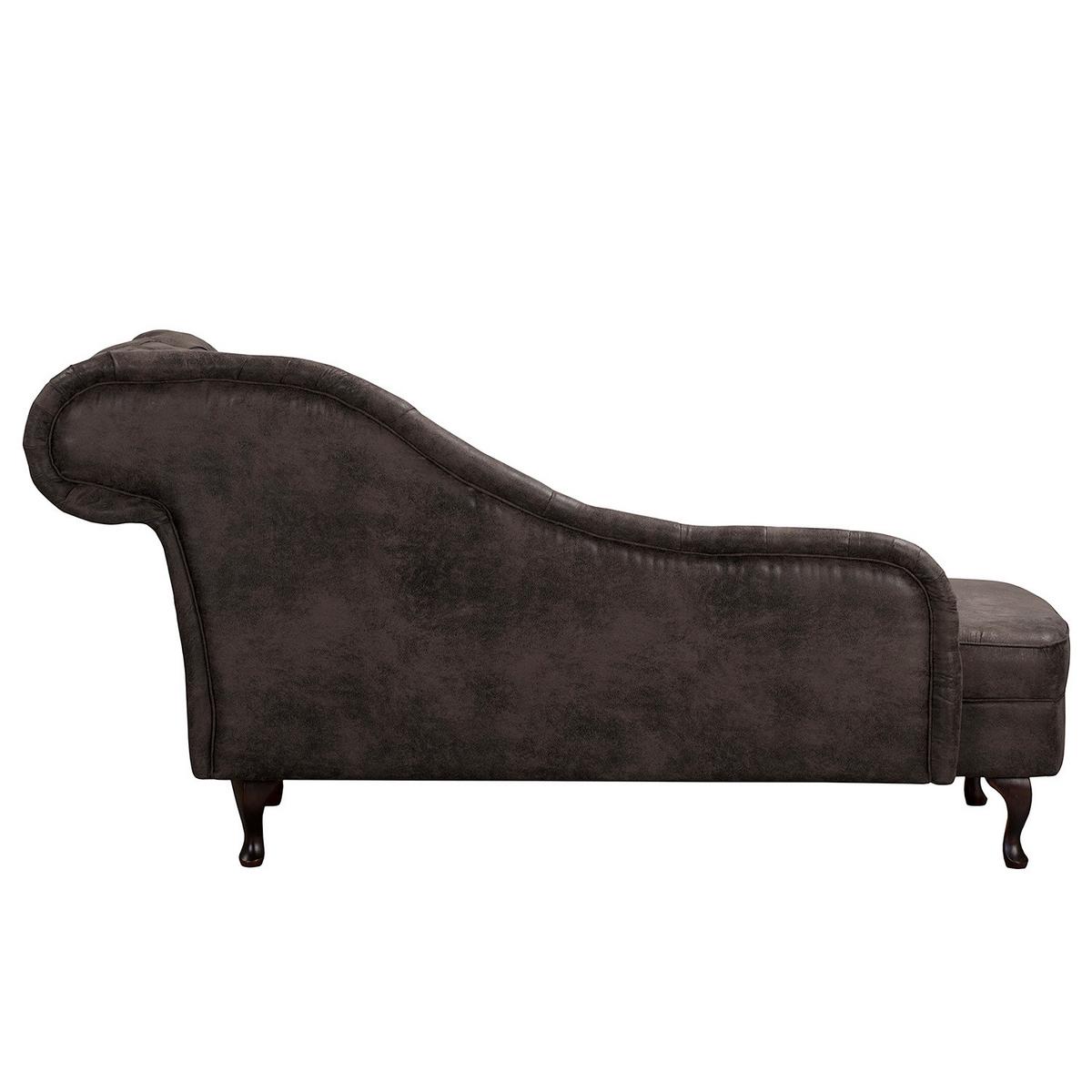 Récamiere Pako Schwarz B: 185cm - Schwarz/Braun, Design, Textil (185/93/75cm) - Livetastic