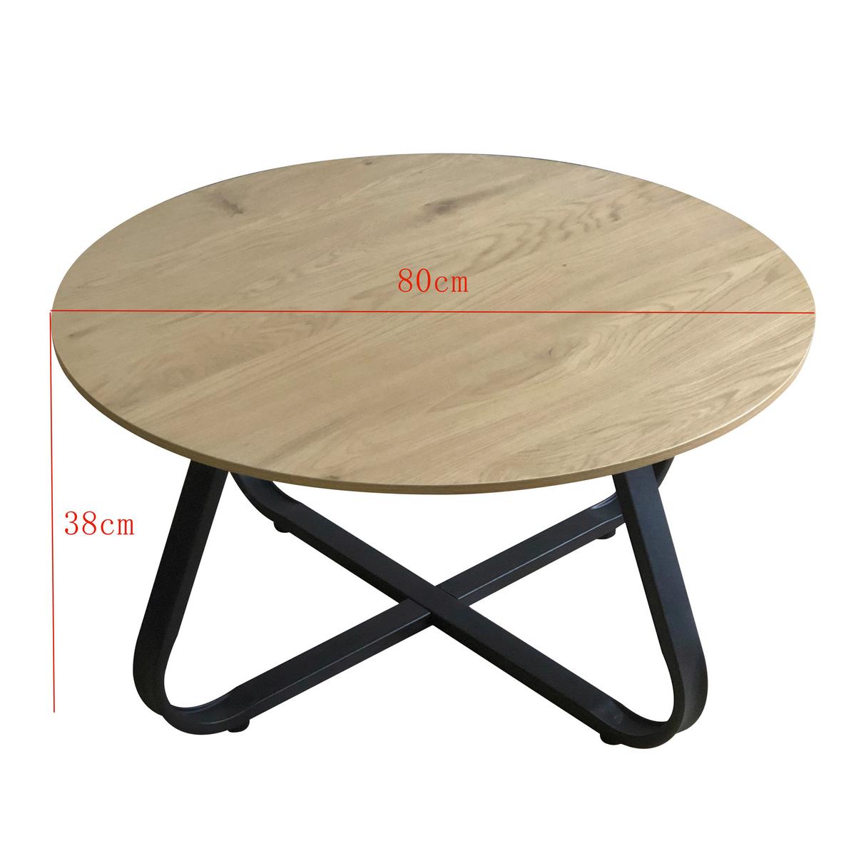 KONFERENČNÝ STOLÍK LENNOX - čierna/prírodná farba, Modern, kov/kompozitné drevo (80/38cm) - Mömax