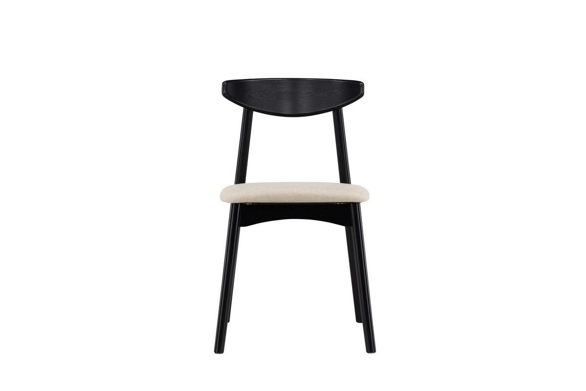 Stuhl Ven Schwarz/Beige B: 47 cm - Beige/Schwarz, MODERN, Holz/Textil (47/80/54cm) - Livetastic