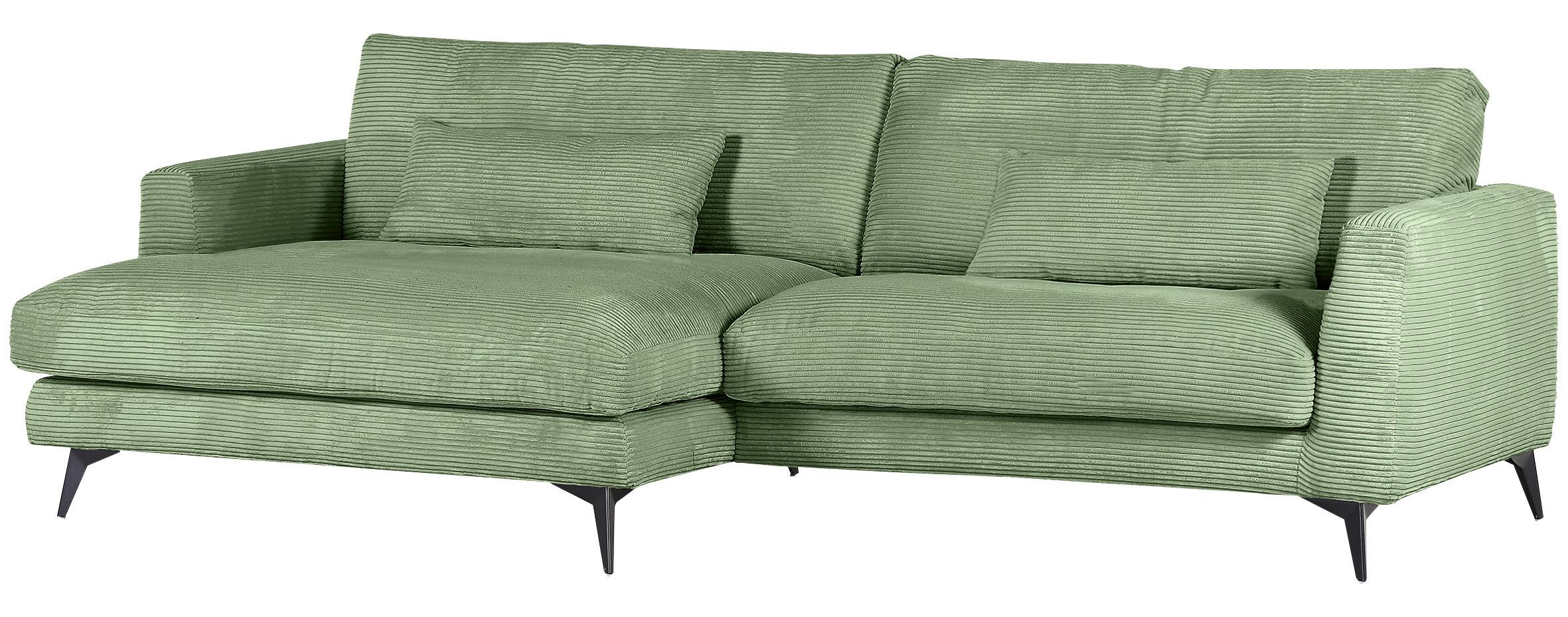 Ecksofa Macau, Olivgrün S: 140x270 cm - Schwarz/Olivgrün, LIFESTYLE, Textil (140/270cm) - Livetastic