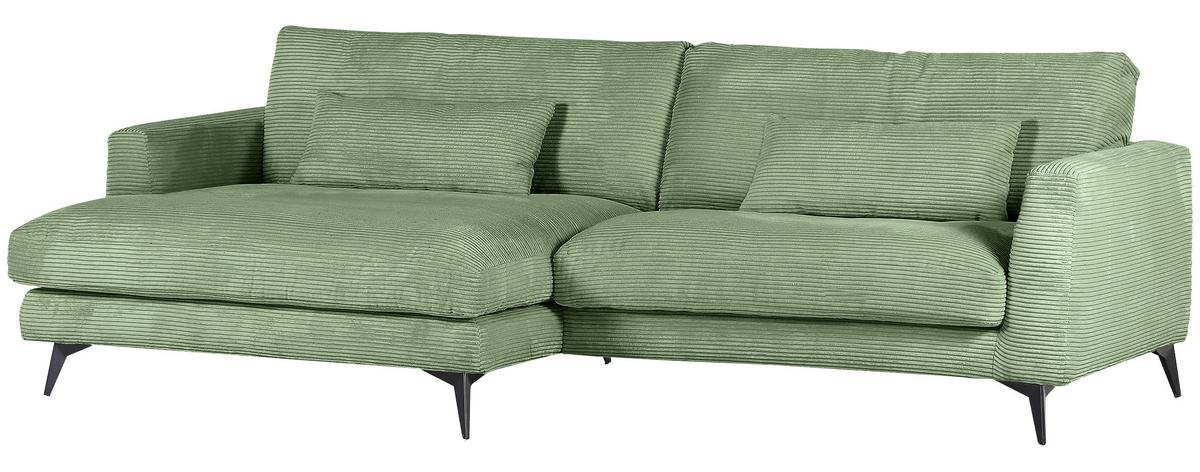 Ecksofa Macau, Olivgrün S: 140x270 cm - Schwarz/Olivgrün, LIFESTYLE, Textil (140/270cm) - Livetastic