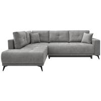 Rohová sedačka TEXAS, ľavá, sivohnedý velúr - čierna/taupe, Konventionell, drevo/textil (203/259cm) - Based