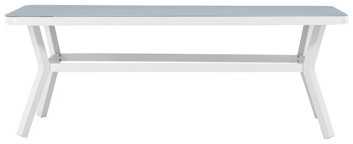 Gartentisch Virya - Weiß, KONVENTIONELL, Stein/Metall (200/100/74cm) - Gardenson