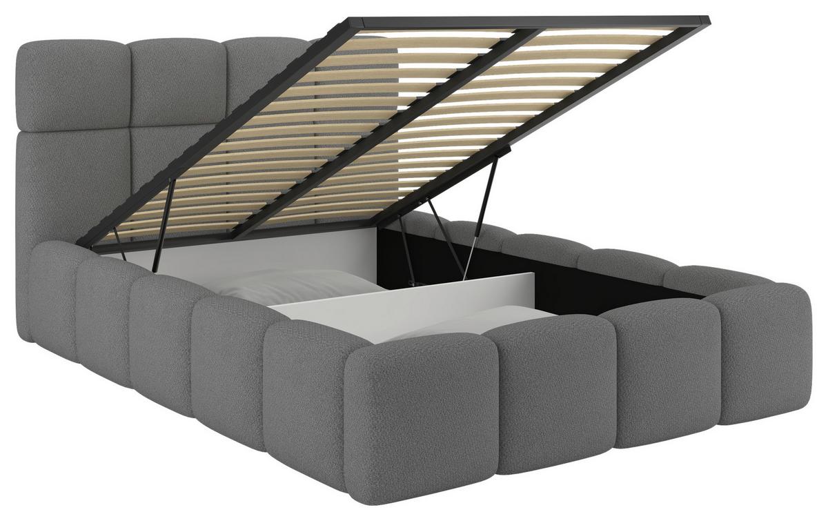 Polsterbett Cloudy M. Matratze Grau, Lf: 140x200 Cm - Grau, Trend, Holz/Holzwerkstoff (140/200cm) - Luca Bessoni