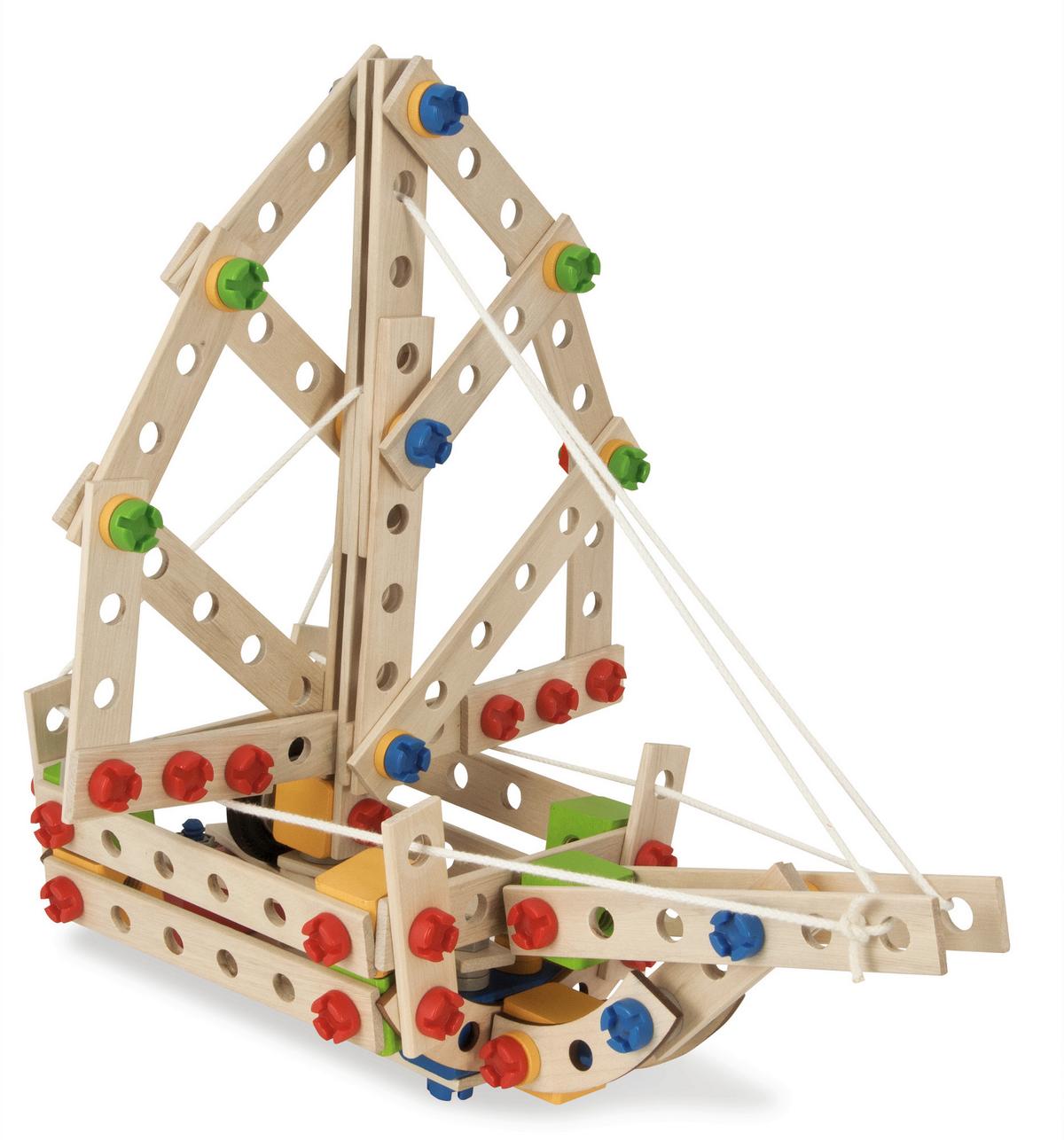 Holzbausteine Hubschrauber 225 Teile ab 6 Jahren - Multicolor, Basics, Holz (14/25/27,50cm) - Simba