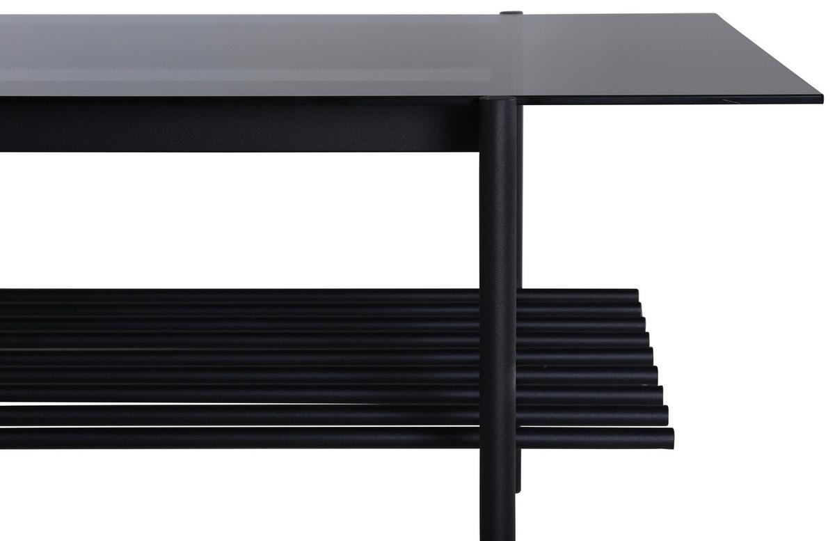 Couchtisch Von Staf - Schwarz, Design, Glas/Metall (120/60/48cm) - Livetastic