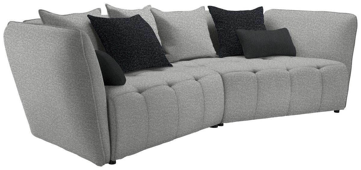 Boxspringová pohovka SOFI, světle šedá, tmavě šedá - šedá/černá, Moderní, textil (294/93/152cm) - Premium Living