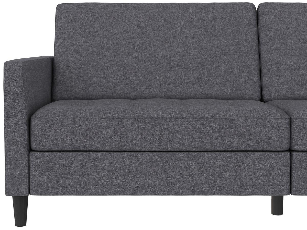 Schlafsofa Palermo Grau, mit Schlaffunktion - Schwarz/Grau, Basics, Textil (207/86/86cm) - Livetastic
