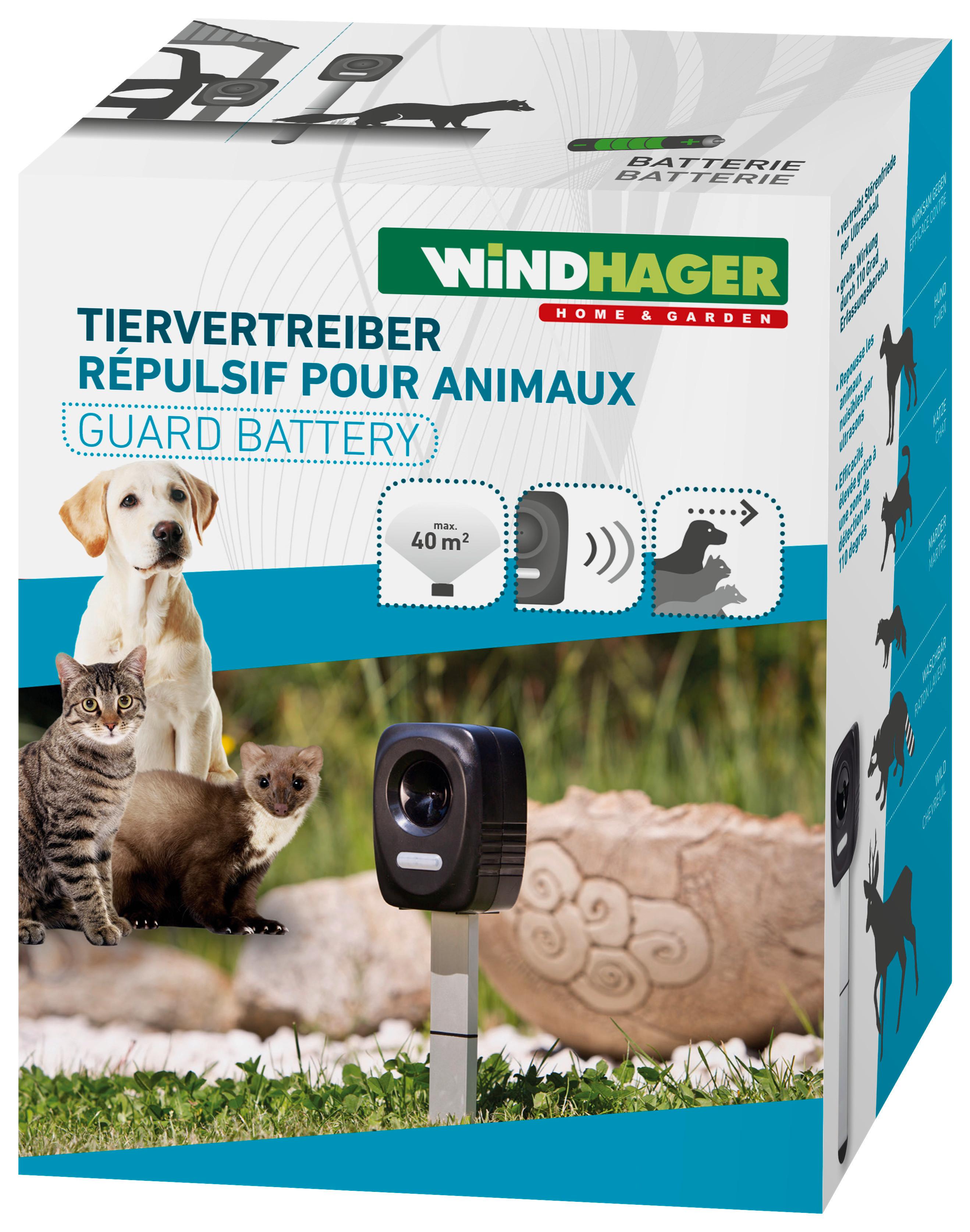 Ultraschall-Tiervertreiber Abwehrgerät Batterie Outdoor - Schwarz, Basics, Kunststoff (5,3/8/11,5cm)