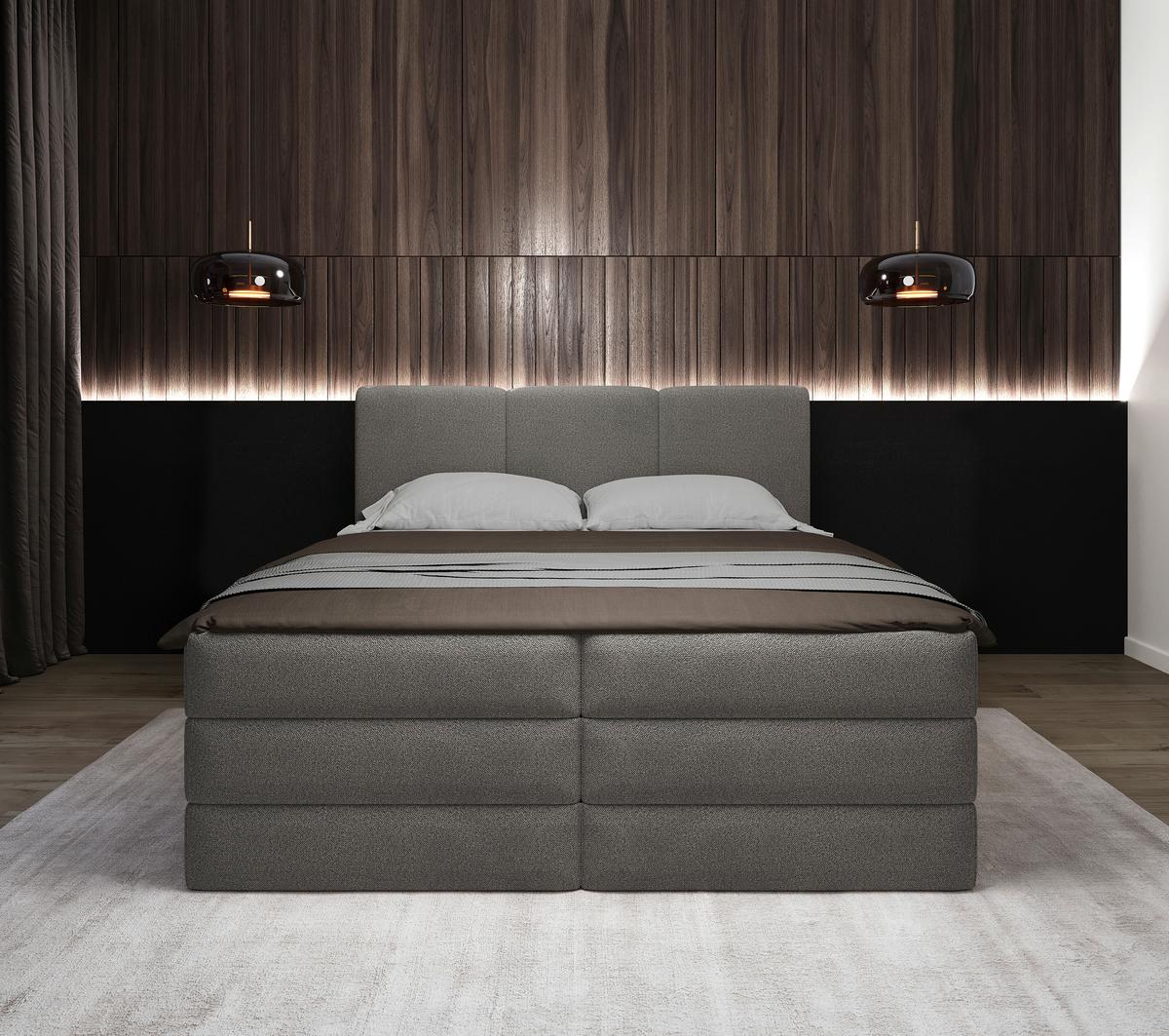 Boxspringbett Mit Bettkasten 180x200 Cm Castel V - Anthrazit/Schwarz, MODERN, Holz/Holzwerkstoff (180/200cm) - MID.YOU