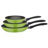 Pfannenset Nova Schwarz/hellgrün, 3-Teilig - Schwarz/Hellgrün, Basics, Metall - GSW