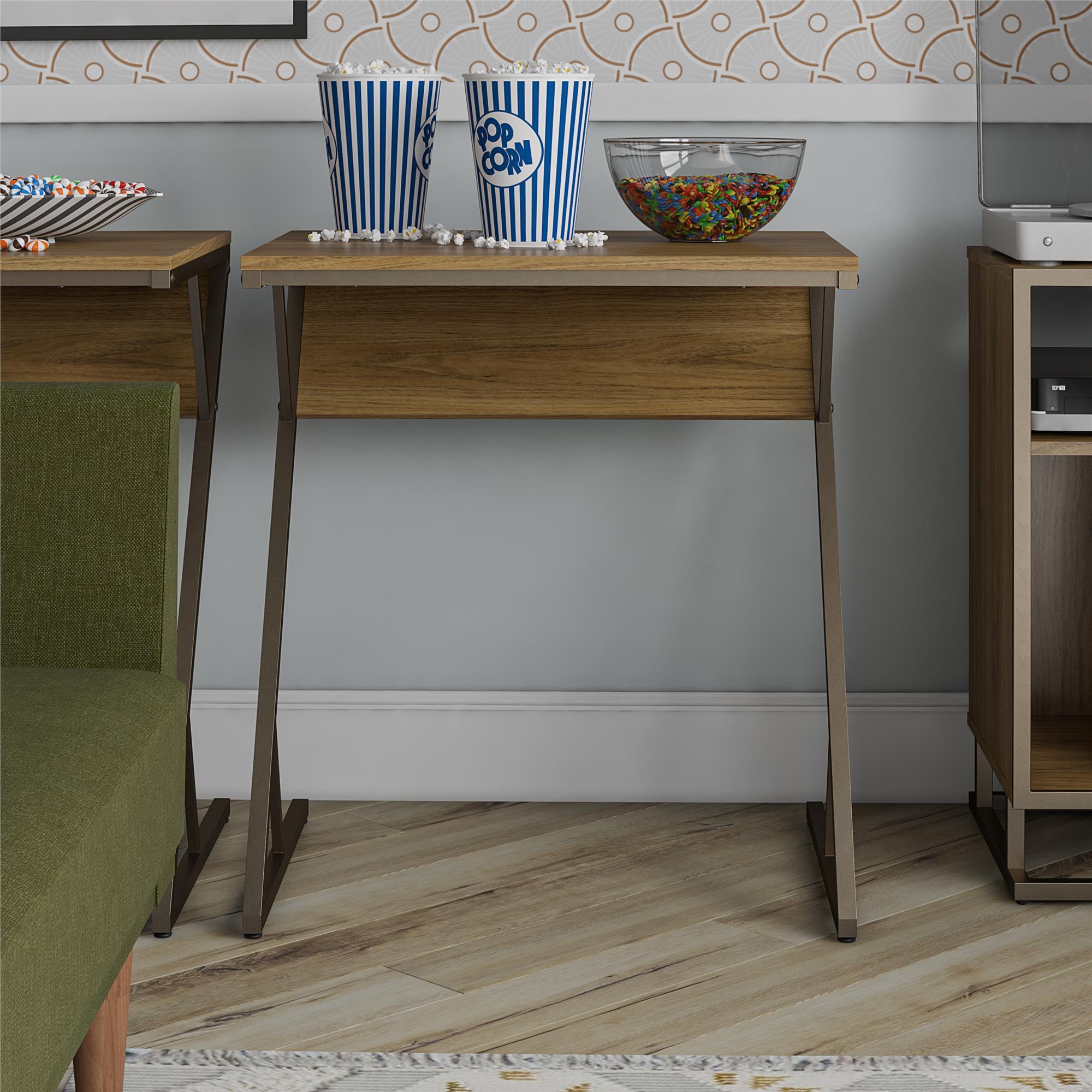 Schreibtisch Regal Wallnussfarben B: 72 cm - Messingfarben/Walnussfarben, Design, Holzwerkstoff (64/72/49cm) - MID.YOU