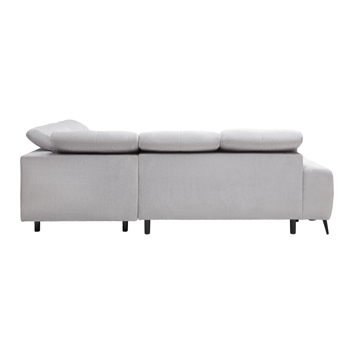 Elektrická sedačka SILVIO, pravá, světle šedá - černá/světle šedá, Moderní, kov/textil (275/225cm) - Mömax