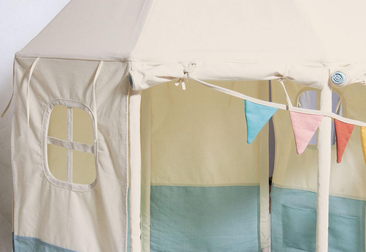 Spielzelt Zelt - Pastellblau/Weiß, Basics, Textil (124/142/124cm) - Pinolino
