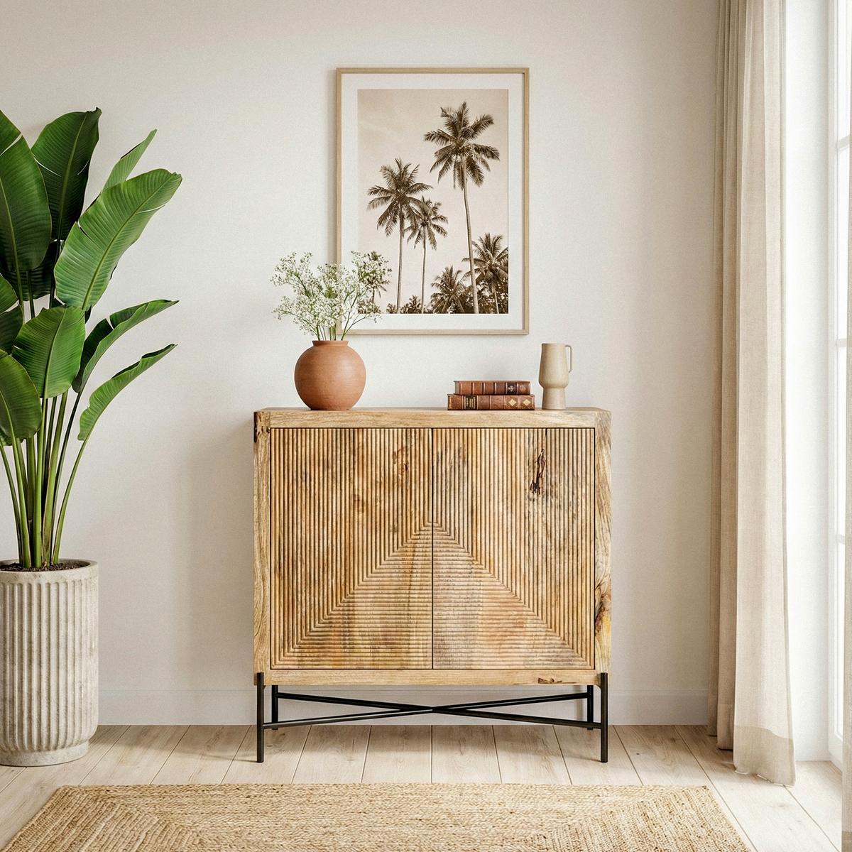SIDEBOARD Braun B: 91cm - Schwarz/Braun, Design, Holz (91/96/50cm) - Livetastic