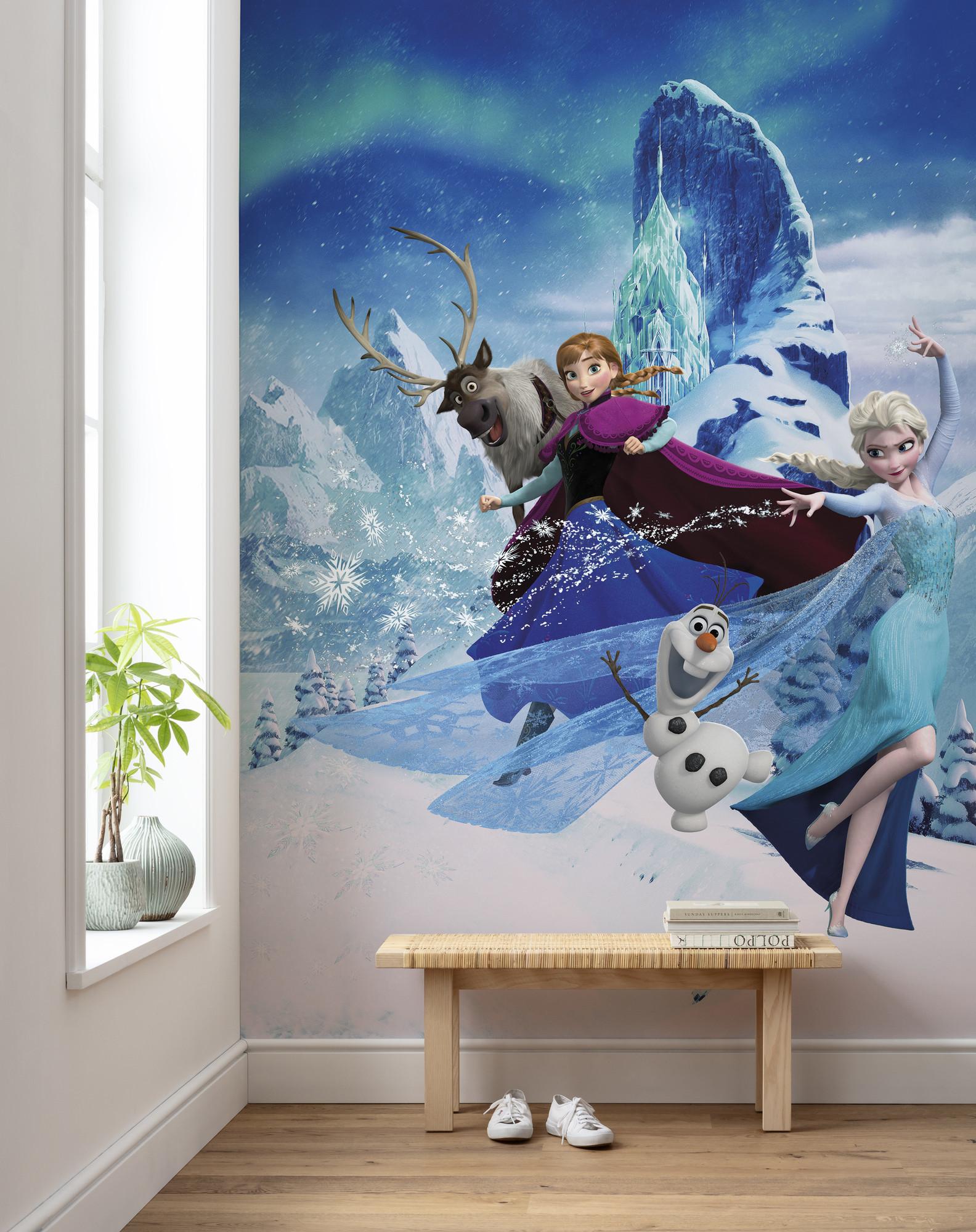 Fototapete Frozen Elsas Magic - Blau, Trend, Textil (200/280cm)