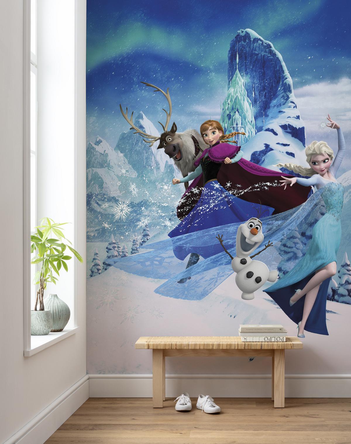 Fototapete Frozen Elsas Magic - Blau, Trend, Textil (200/280cm)