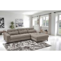 Ecksofa Bonito, Hellbraun Schenkel: 255x176 cm - Hellbraun/Schwarz, Design, Textil (260/176cm) - Livetastic