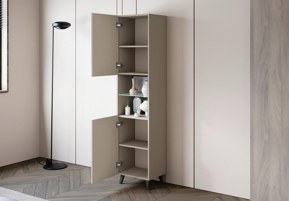 VITRÍNA PHUKET VITRINE 40 - čierna/kašmírová, Design, kompozitné drevo/plast (40/170/31,5cm) - P & B