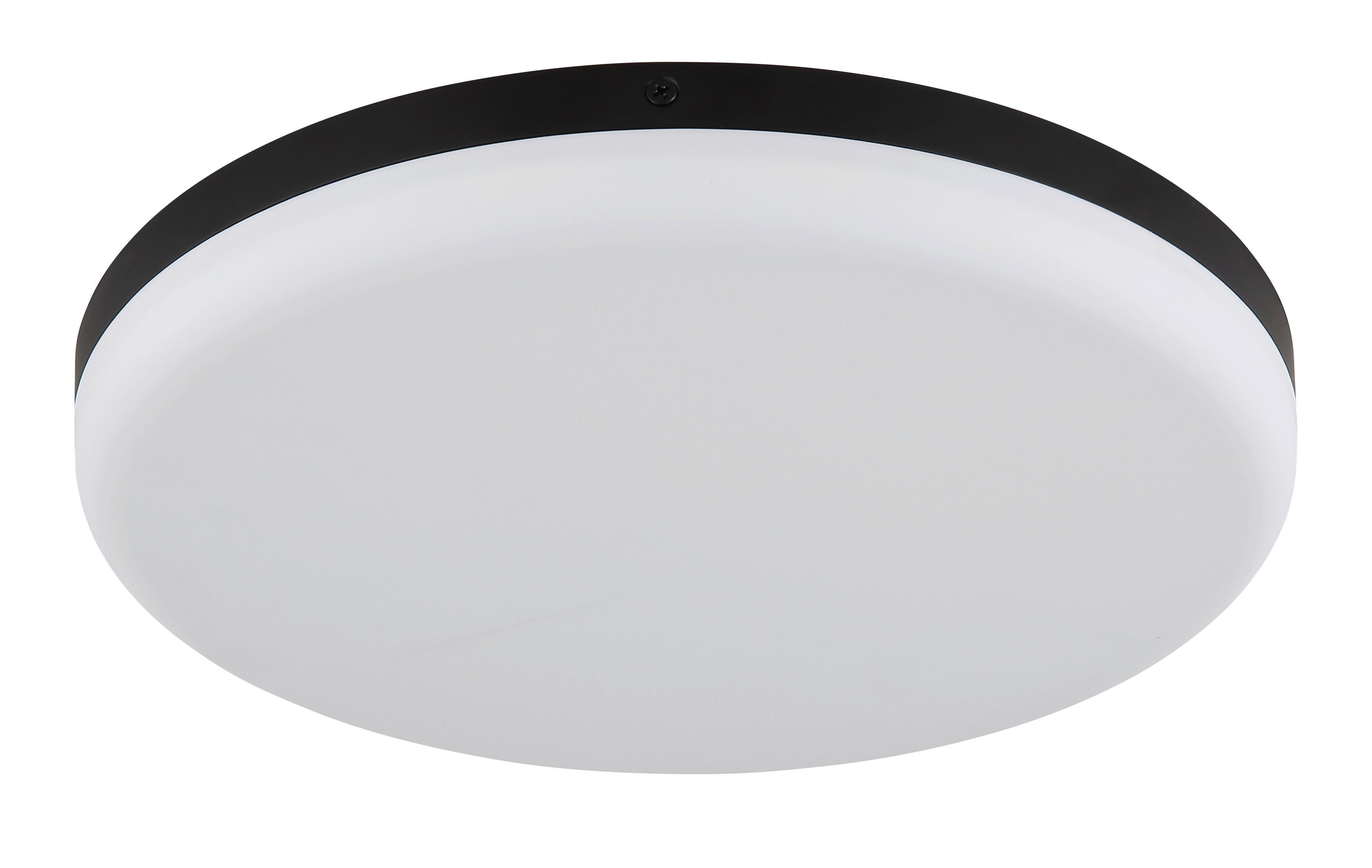 LED-Deckenleuchte Matthew Schwarz Weiß D: 30 cm - Schwarz/Weiß, KONVENTIONELL, Kunststoff (30/5cm) - Globo