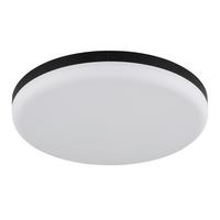 LED-Deckenleuchte Matthew Schwarz Weiß D: 30 cm - Schwarz/Weiß, KONVENTIONELL, Kunststoff (30/5cm) - Globo