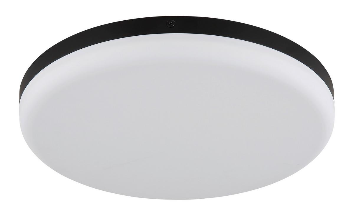 LED-Deckenleuchte Matthew Schwarz Weiß D: 30 cm - Schwarz/Weiß, KONVENTIONELL, Kunststoff (30/5cm) - Globo