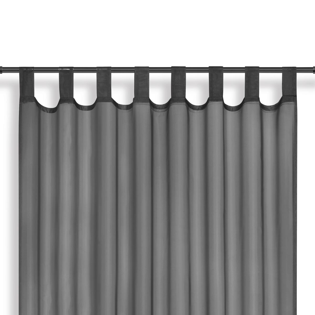 Vorhang mit Schlaufen und Band Utila 140x245 cm Dunkelgrau - Dunkelgrau, KONVENTIONELL, Textil (140/245cm) - Ondega