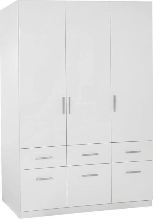 Šatníková Skriňa Celle - biela/farby hliníka, Moderný, drevo/plast (136/197/54cm)