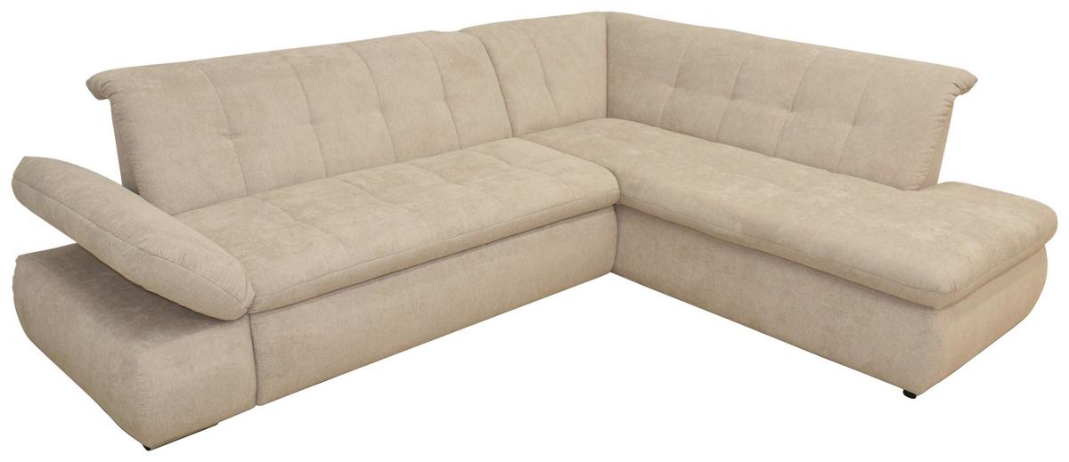 Ecksofa Mit Armteilverstellung Moric Beige Mikrofaser - Chromfarben/Beige, KONVENTIONELL, Textil (273/216cm) - MID.YOU
