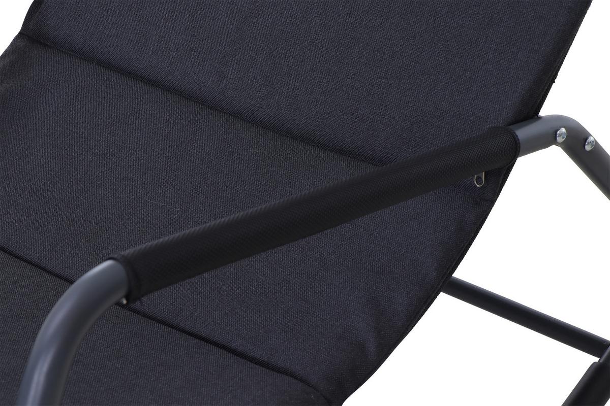 Schaukelliege Metall/Kunststoff/Textil - Schwarz, KONVENTIONELL, Kunststoff/Textil (57/81/143cm) - Siena Garden