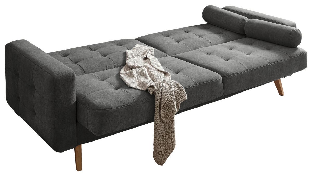 Rozkladacia pohovka FJORD sivá - sivá/bahenná hnedá, Modern, drevo/kompozitné drevo (222/86/90cm) - MID.YOU