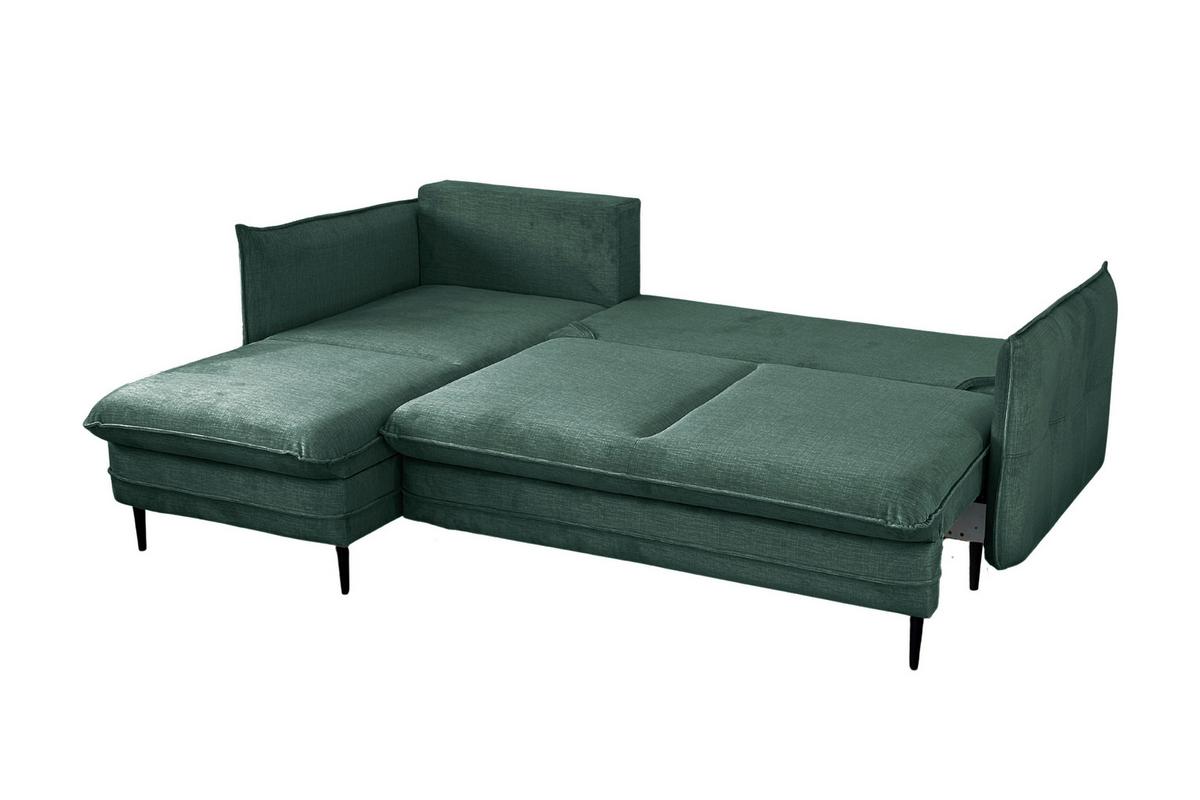 Ecksofa Melody - Schwarz/Mintgrün, Design, Textil (170/235cm) - MID.YOU