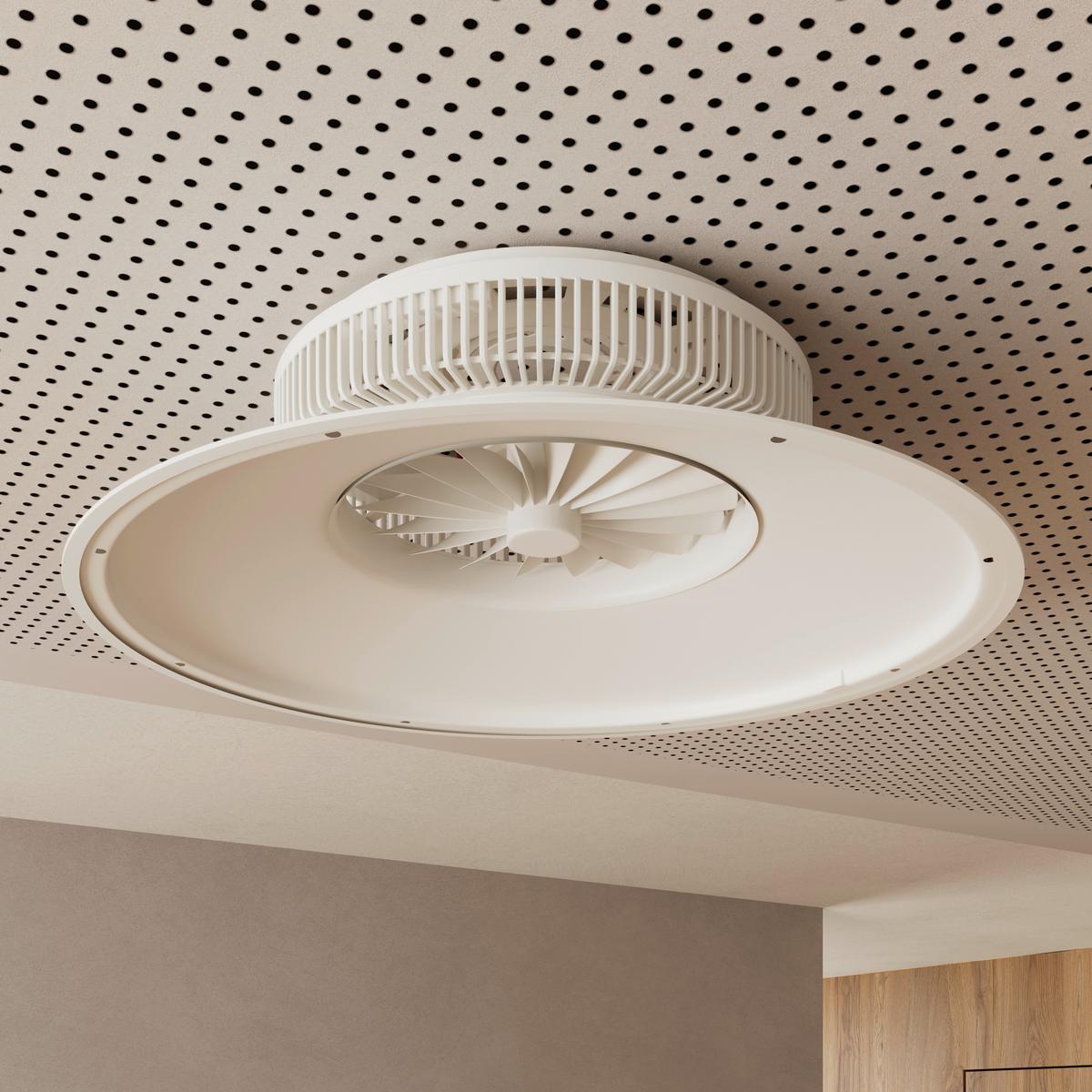 DECKENVENTILATOR CAROLIN - Chromfarben/Weiß, Basics, Kunststoff (42/18cm) - Luca Bessoni