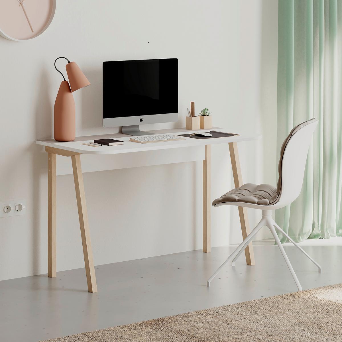 Computertisch Luton Weiß/mokka B: 1020 Cm - Eichefarben/Weiß, Design, Holzwerkstoff (120/60/75cm) - Livetastic