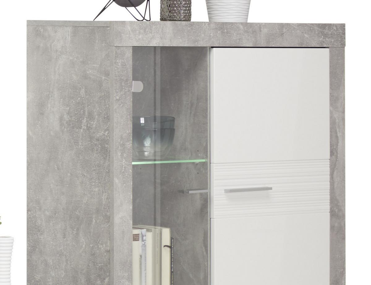 Odporúčaná kombinácia MALTA - BETON 7 - sivá/biela, Modern, kompozitné drevo/plast (345/197/42cm)