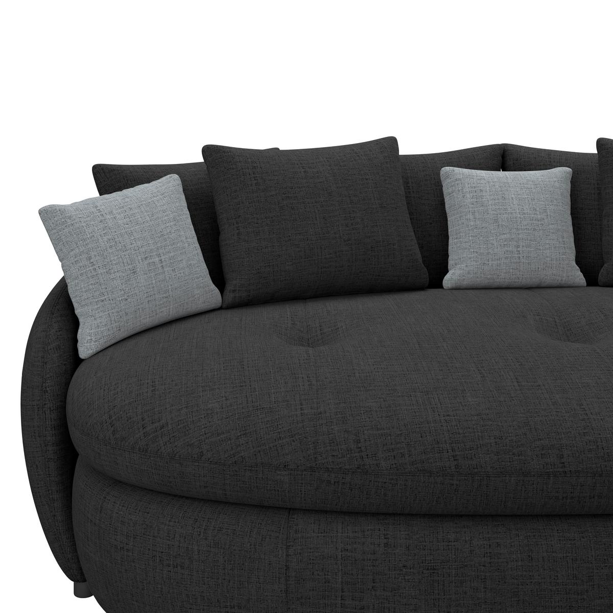 Mega pohovka ARUBA 2, čierna/antracitová ženilka - čierna, Trend, textil/plast (238/80/140cm) - Luca Bessoni
