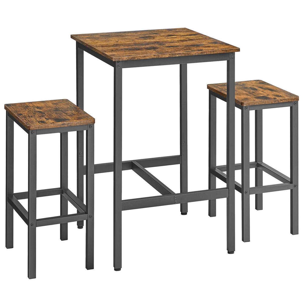 Bar Set Braun, Schwarz B: 60 Cm - Schwarz/Braun, MODERN, Holzwerkstoff/Metall (60/90/60cm) - MID.YOU