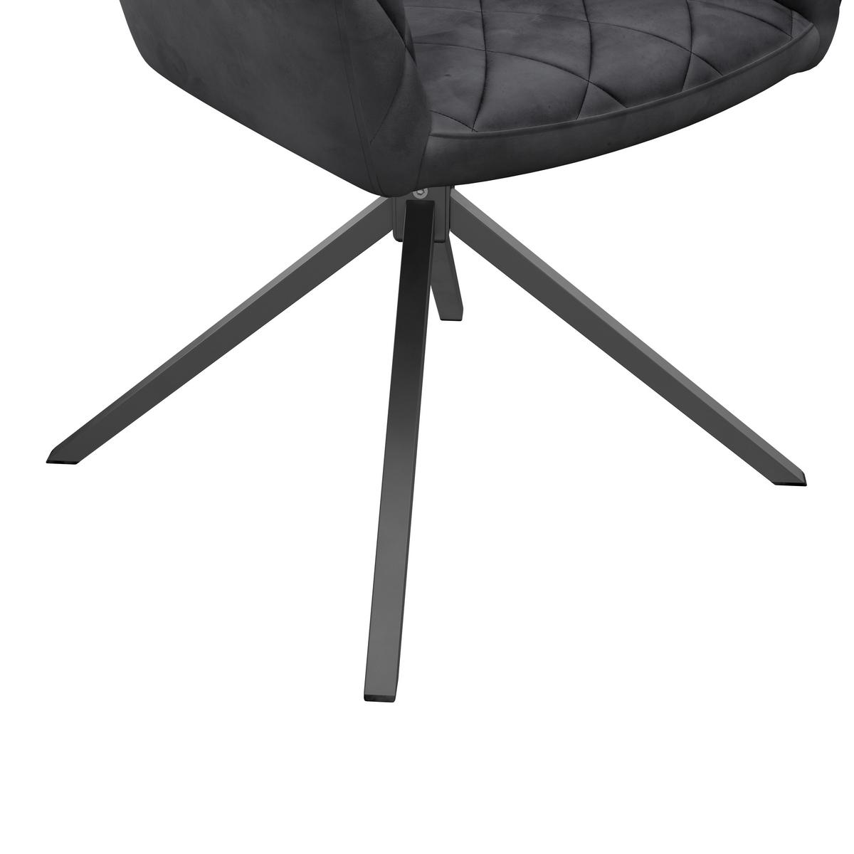 Stuhl Patti Anthrazit,sitzfl. 360° Drehbar - Anthrazit/Schwarz, KONVENTIONELL, Textil/Metall (58/81/54cm)