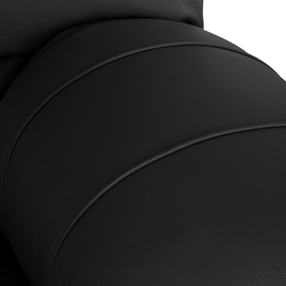 3-Sitzer-Sofa Oslo Schwarz B: 205 cm - Schwarz, Design, Leder (205/92/85cm) - Livetastic